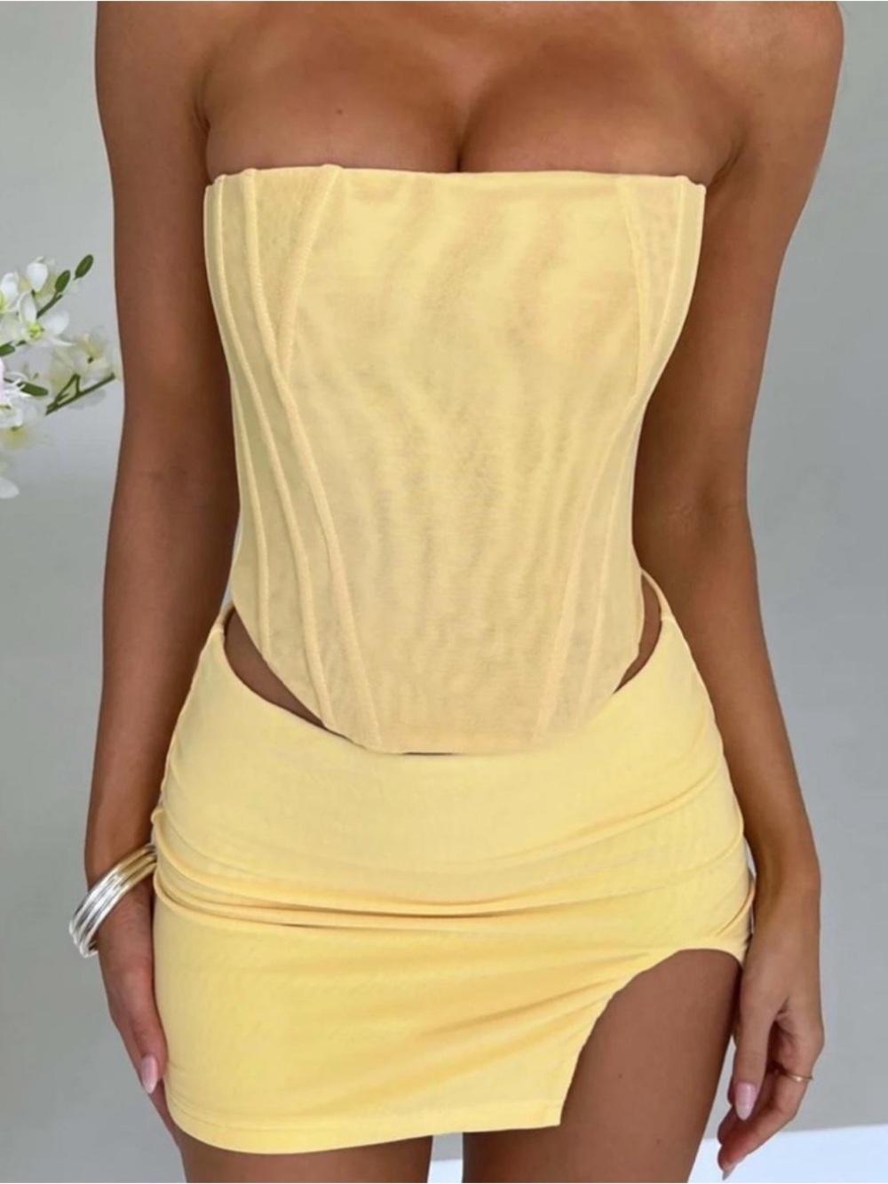 Babyboo Butter Yellow Corset/Skirt Set